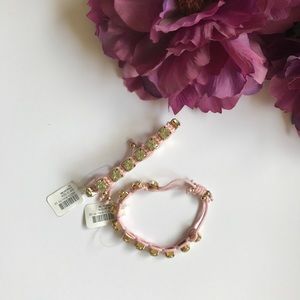 🍰 NWT large crystals, pink and gold bracelet.